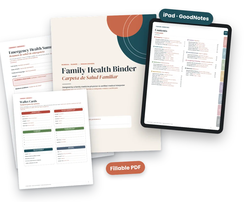 Ambos Family Health Binder Complete edition: printed binder, wallet cards and iPad version